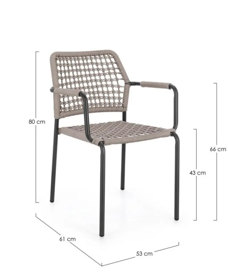 Discount Bizzotto SEDIA C-BR RAJADA ANTRACITE/KHAKI