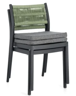 Discount Bizzotto SEDIA C-C ALVIN ANTRACITE/VERDE