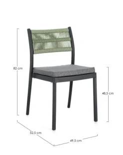Discount Bizzotto SEDIA C-C ALVIN ANTRACITE/VERDE