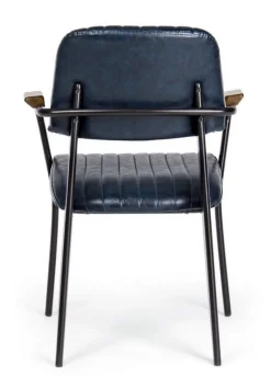 Bizzotto SEDIA CON BRACCIOLI IN ECOPELLE BLU - NELLY