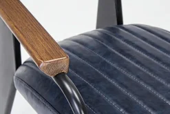 Bizzotto SEDIA CON BRACCIOLI IN ECOPELLE BLU - NELLY