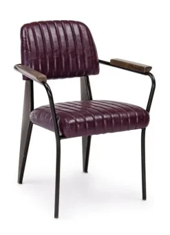 Sale Bizzotto SEDIA CON BRACCIOLI IN ECOPELLE BORDEAUX - NELLY