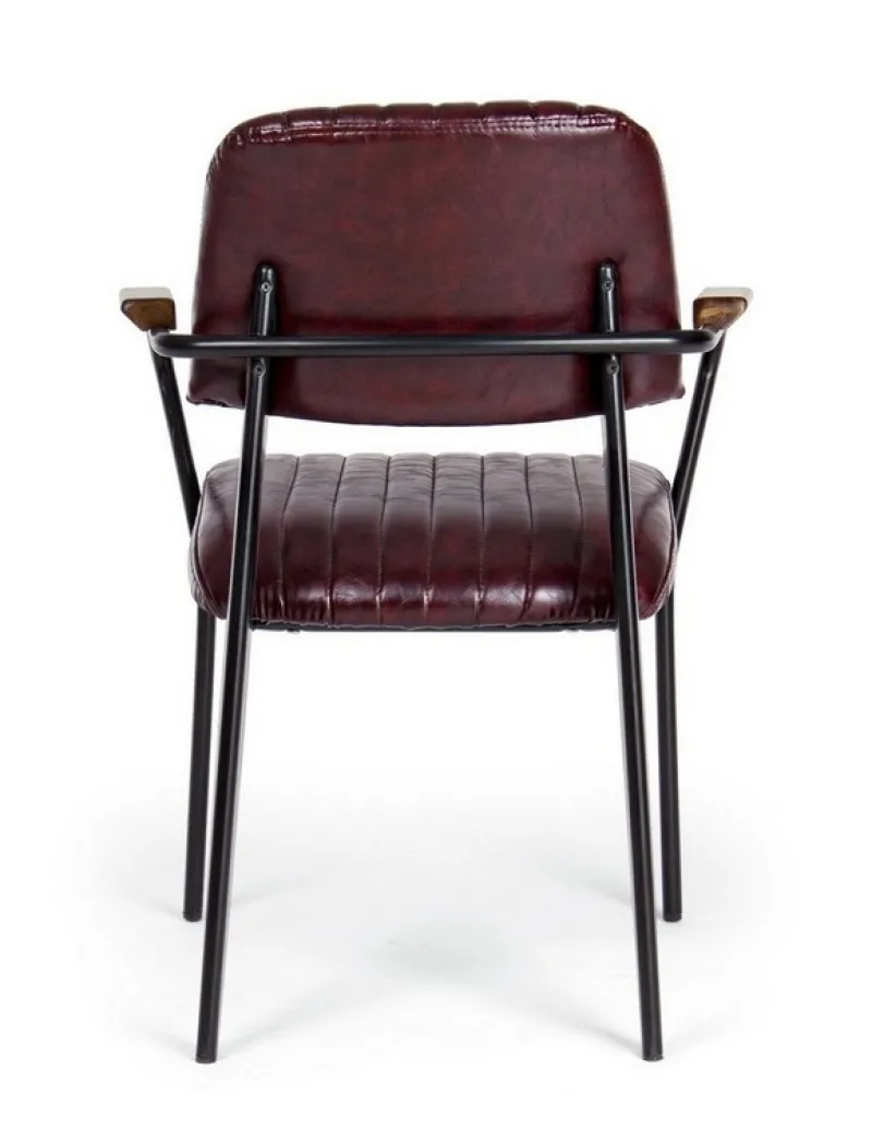 Sale Bizzotto SEDIA CON BRACCIOLI IN ECOPELLE BORDEAUX - NELLY