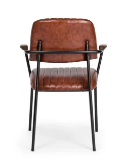 New Bizzotto SEDIA CON BRACCIOLI IN ECOPELLE ARANCIO SCURO - NELLY
