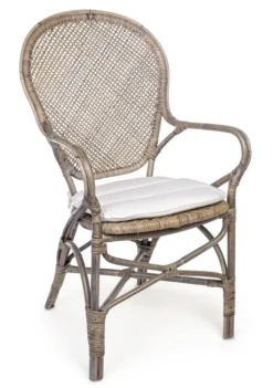 Clearance Bizzotto SEDIA CON BRACCIOLI IN FIBRE NATURALI - EDELINA