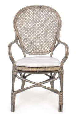 Clearance Bizzotto SEDIA CON BRACCIOLI IN FIBRE NATURALI - EDELINA