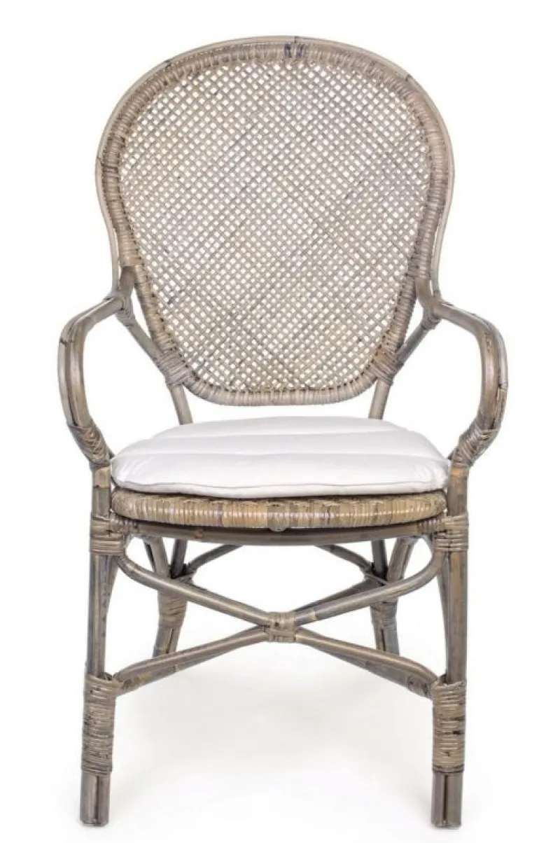 Clearance Bizzotto SEDIA CON BRACCIOLI IN FIBRE NATURALI - EDELINA