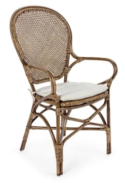 Sale Bizzotto SEDIA CON BRACCIOLI IN FIBRE NATURALI MIELE - EDELINA