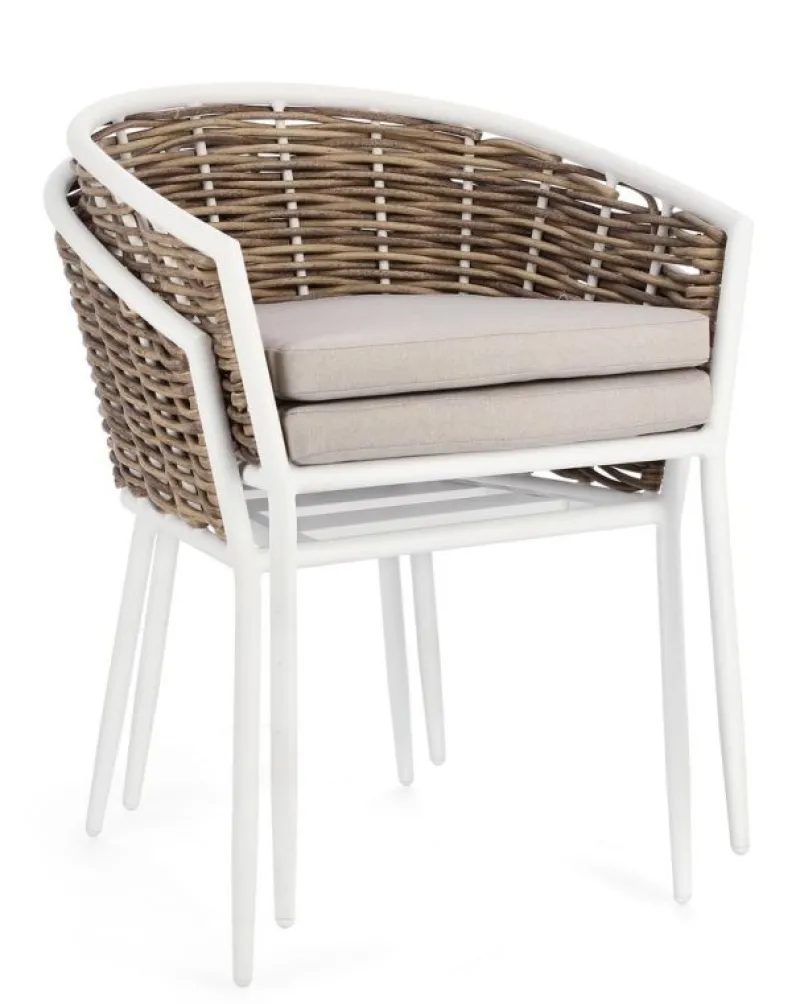 Sale Bizzotto SEDIA CON CUSCINO BIANCO YK11 - MARIBELA