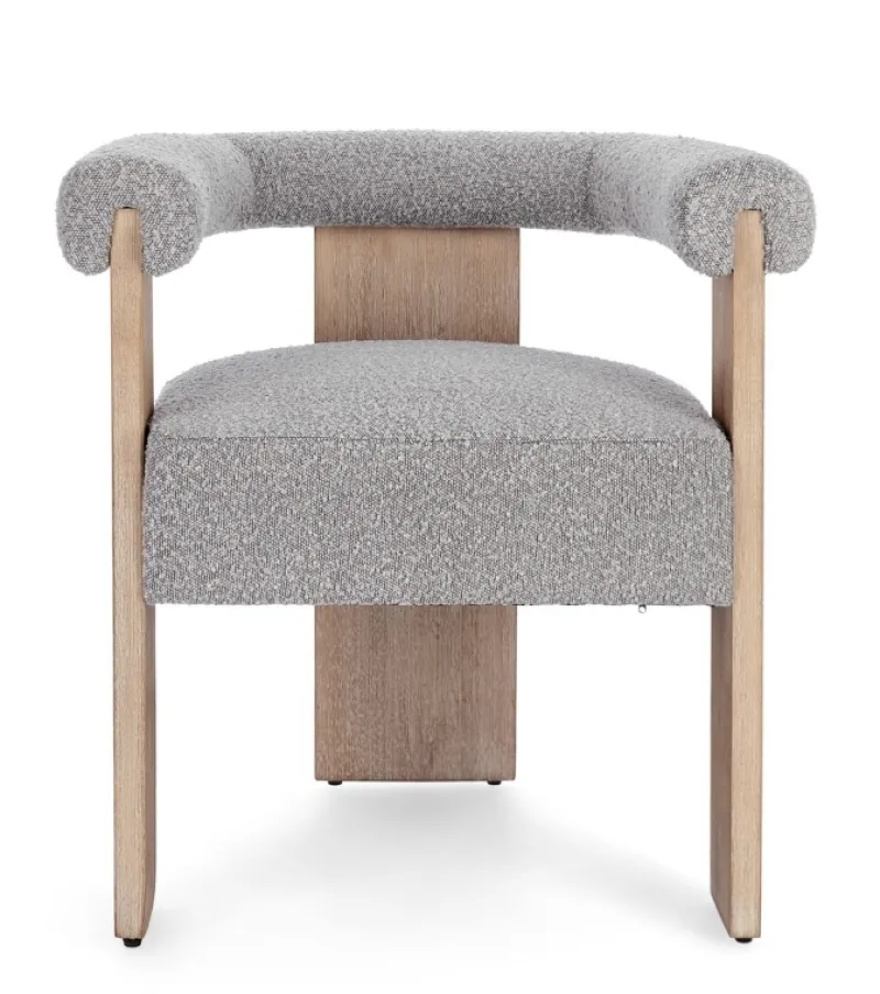 Best Bizzotto SEDIA EFFETTO BOUCLE' NATURALE GRIGIO - AGAPE