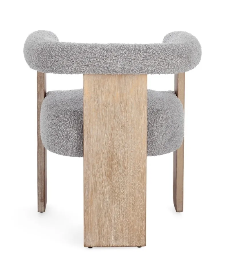 Best Bizzotto SEDIA EFFETTO BOUCLE' NATURALE GRIGIO - AGAPE