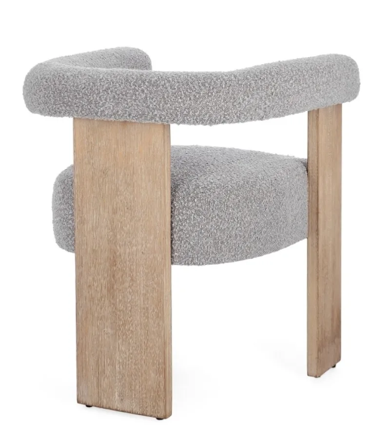 Best Bizzotto SEDIA EFFETTO BOUCLE' NATURALE GRIGIO - AGAPE