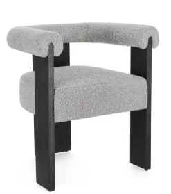 Outlet Bizzotto SEDIA EFFETTO BOUCLE' NERO GRIGIO - AGAPE