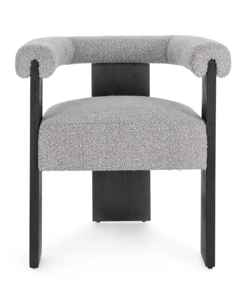Outlet Bizzotto SEDIA EFFETTO BOUCLE' NERO GRIGIO - AGAPE