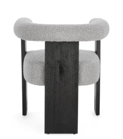 Outlet Bizzotto SEDIA EFFETTO BOUCLE' NERO GRIGIO - AGAPE