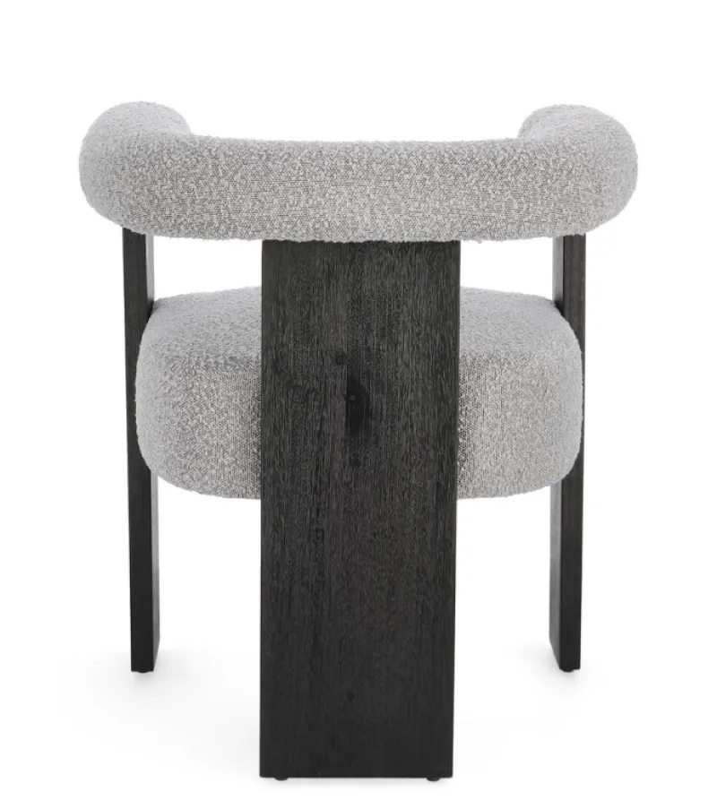 Outlet Bizzotto SEDIA EFFETTO BOUCLE' NERO GRIGIO - AGAPE