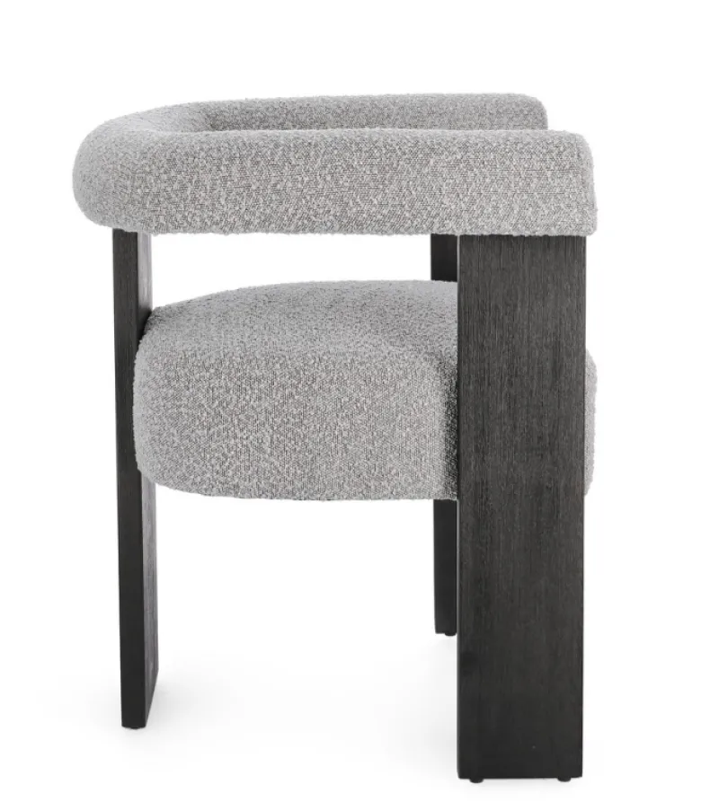 Outlet Bizzotto SEDIA EFFETTO BOUCLE' NERO GRIGIO - AGAPE