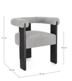 Outlet Bizzotto SEDIA EFFETTO BOUCLE' NERO GRIGIO - AGAPE