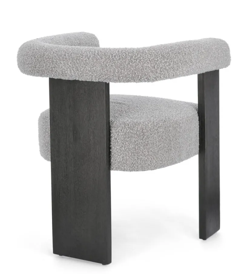 Outlet Bizzotto SEDIA EFFETTO BOUCLE' NERO GRIGIO - AGAPE