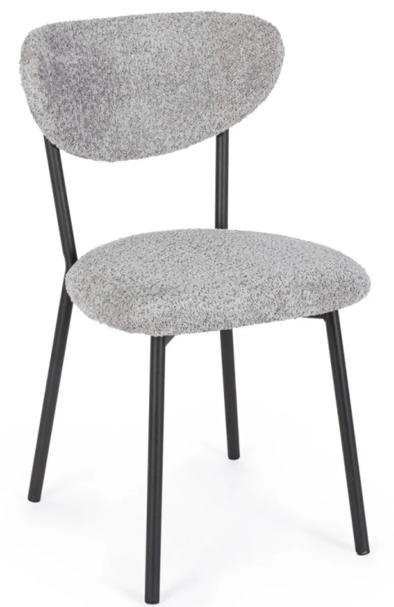 Bizzotto SEDIA EFFETTO BOUCLE' GRIGIO CHIARO - LUDMILLA