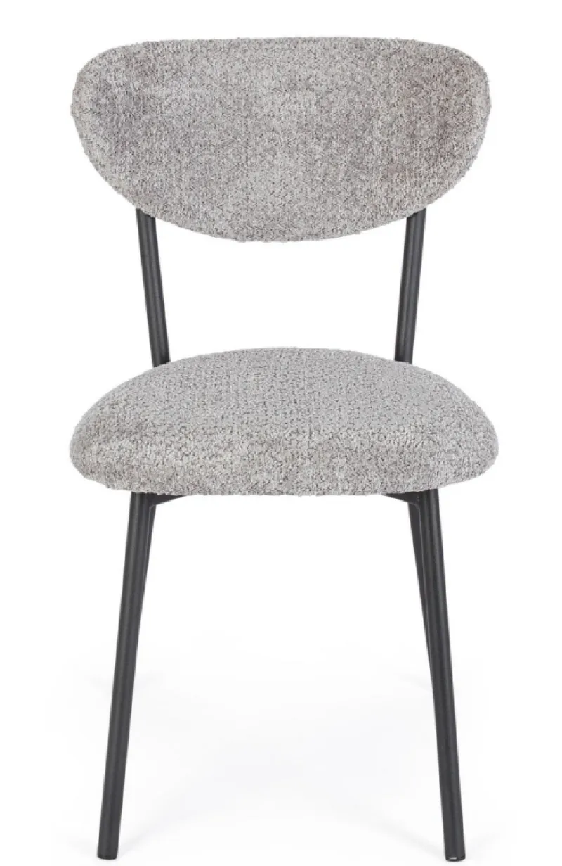 Bizzotto SEDIA EFFETTO BOUCLE' GRIGIO CHIARO - LUDMILLA