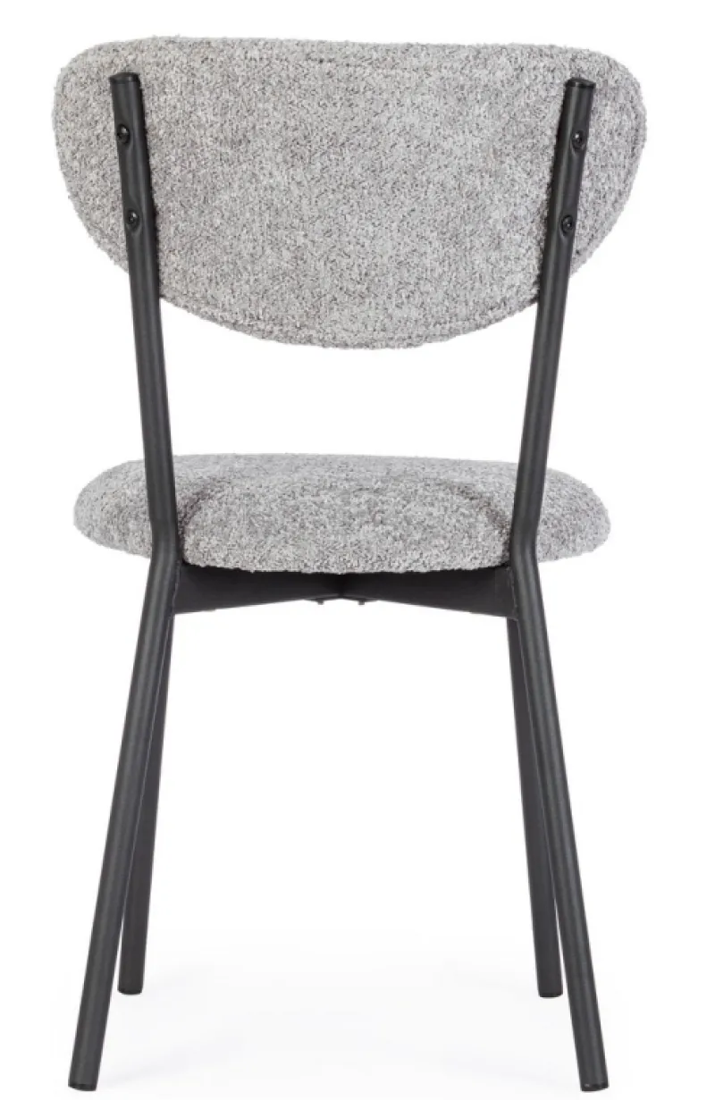 Bizzotto SEDIA EFFETTO BOUCLE' GRIGIO CHIARO - LUDMILLA