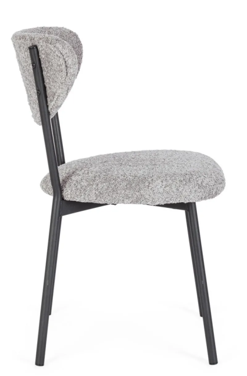 Bizzotto SEDIA EFFETTO BOUCLE' GRIGIO CHIARO - LUDMILLA