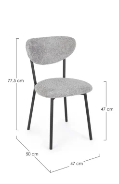 Bizzotto SEDIA EFFETTO BOUCLE' GRIGIO CHIARO - LUDMILLA