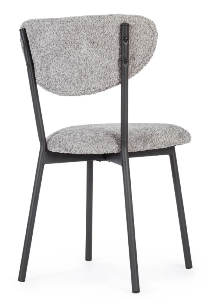 Bizzotto SEDIA EFFETTO BOUCLE' GRIGIO CHIARO - LUDMILLA