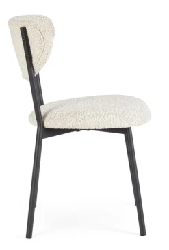 Outlet Bizzotto SEDIA EFFETTO BOUCLE' NATURALE - LUDMILLA