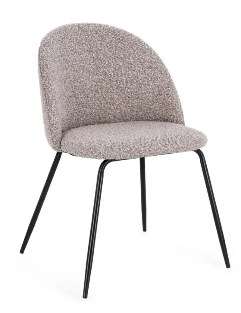 Best Bizzotto SEDIA EFFETTO BOUCLE' NERO/VISONE - TANYA