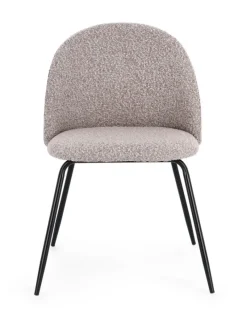 Best Bizzotto SEDIA EFFETTO BOUCLE' NERO/VISONE - TANYA