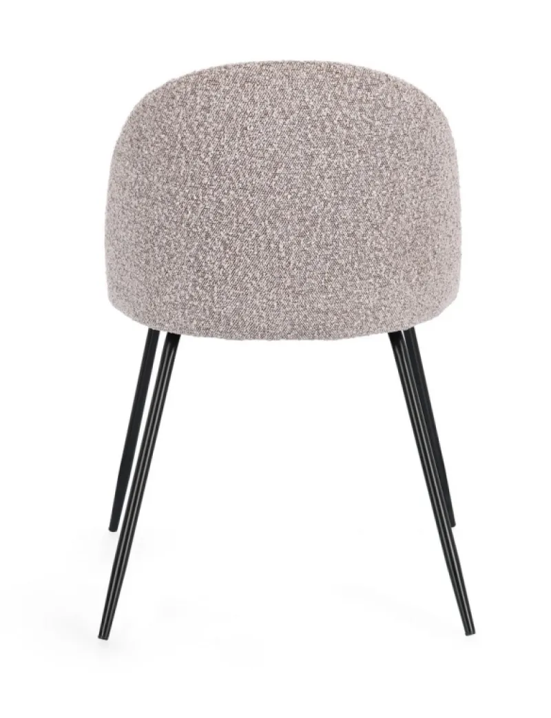 Best Bizzotto SEDIA EFFETTO BOUCLE' NERO/VISONE - TANYA