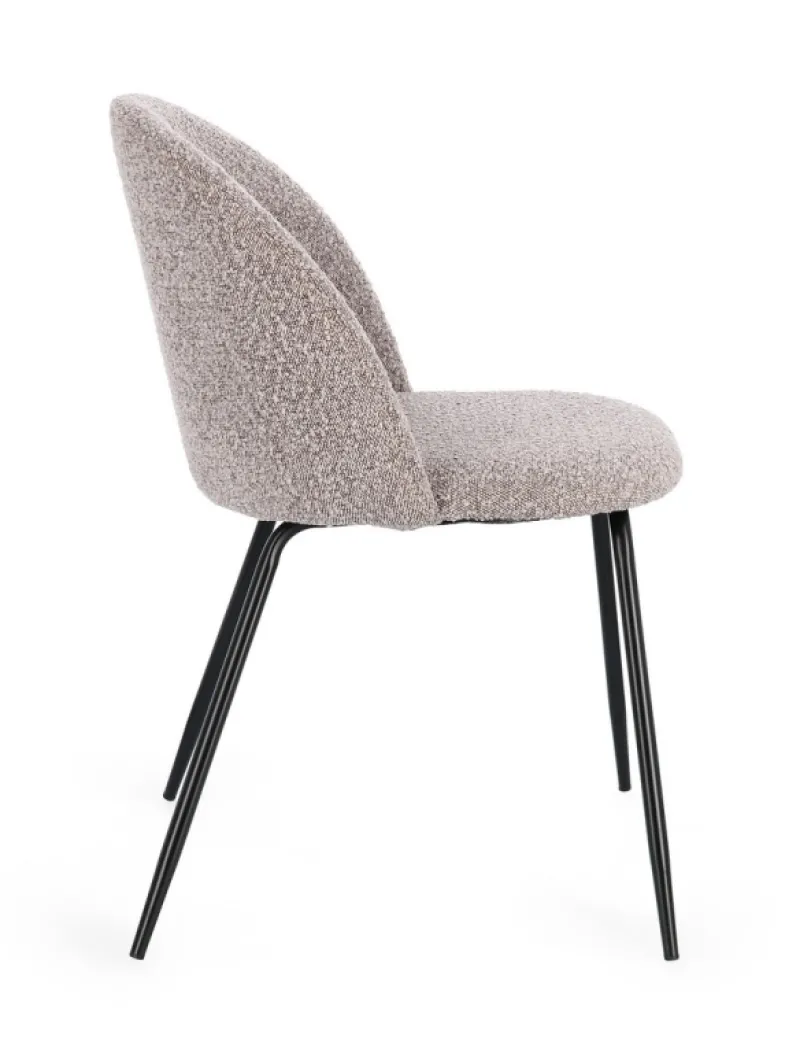 Best Bizzotto SEDIA EFFETTO BOUCLE' NERO/VISONE - TANYA