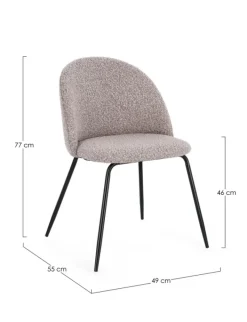 Best Bizzotto SEDIA EFFETTO BOUCLE' NERO/VISONE - TANYA