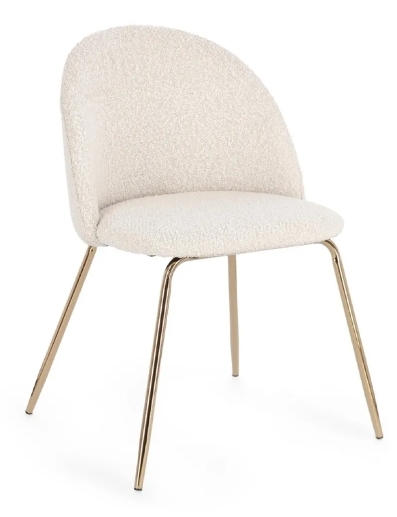 Discount Bizzotto SEDIA EFFETTO BOUCLE' ORO/AVORIO - TANYA
