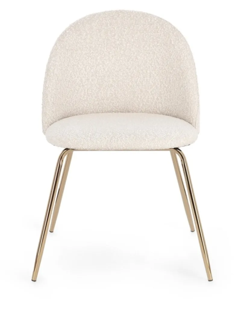 Discount Bizzotto SEDIA EFFETTO BOUCLE' ORO/AVORIO - TANYA