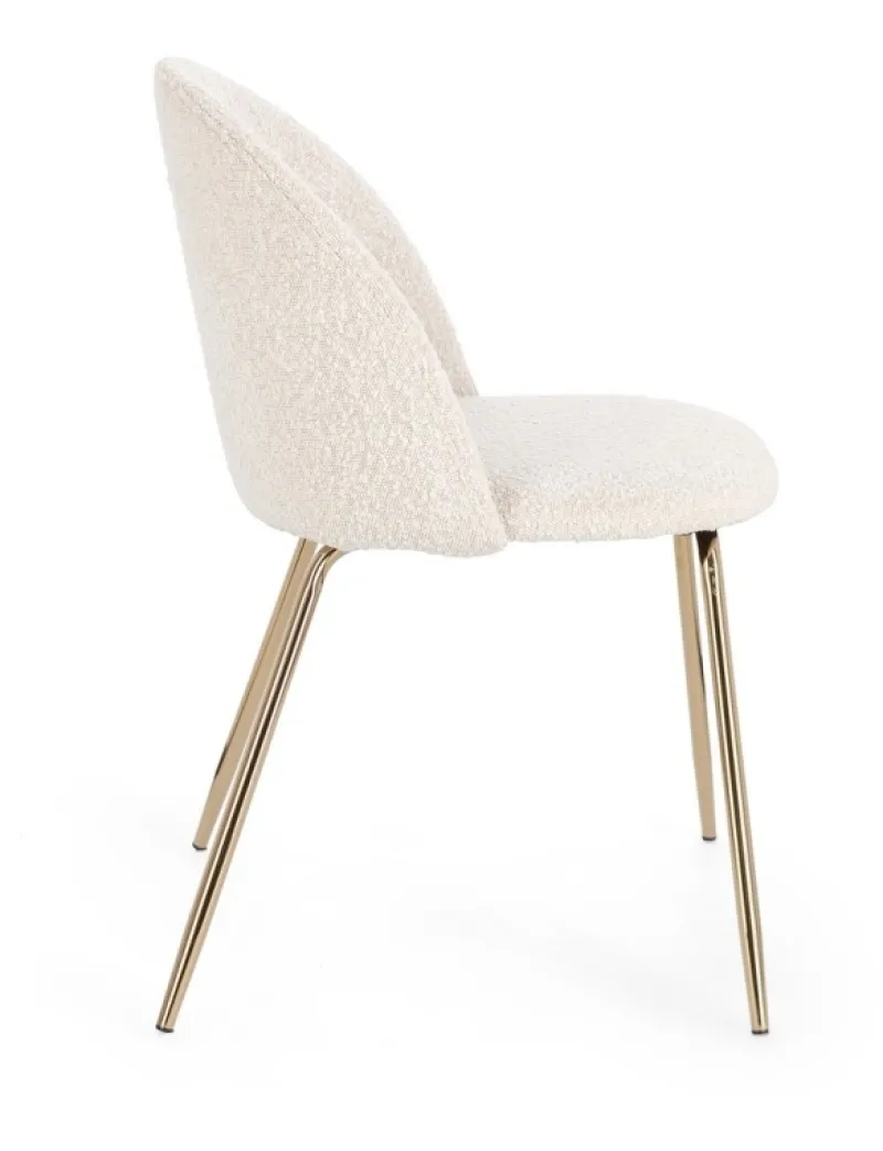 Discount Bizzotto SEDIA EFFETTO BOUCLE' ORO/AVORIO - TANYA