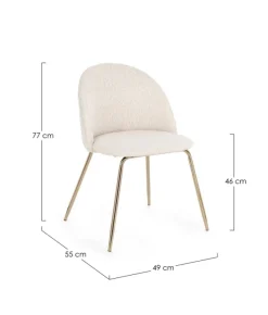 Discount Bizzotto SEDIA EFFETTO BOUCLE' ORO/AVORIO - TANYA