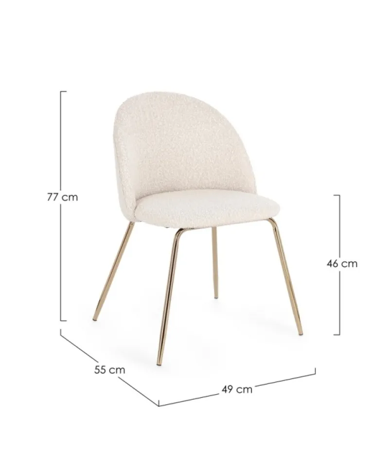 Discount Bizzotto SEDIA EFFETTO BOUCLE' ORO/AVORIO - TANYA