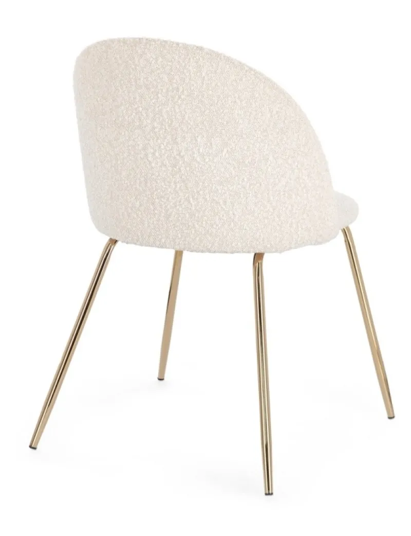 Discount Bizzotto SEDIA EFFETTO BOUCLE' ORO/AVORIO - TANYA