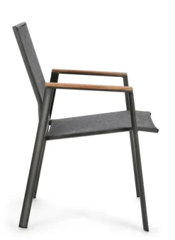 Outlet Bizzotto SEDIA IN ALLUMINIO ANTRACITE GK52 - CAMERON