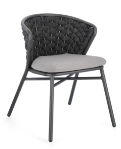 New Bizzotto SEDIA IN ALLUMINIO ANTRACITE QS22/GRAPHITE - HARLOW
