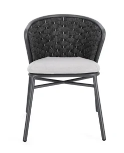 New Bizzotto SEDIA IN ALLUMINIO ANTRACITE QS22/GRAPHITE - HARLOW