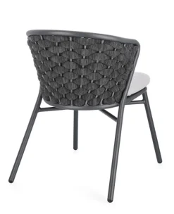 New Bizzotto SEDIA IN ALLUMINIO ANTRACITE QS22/GRAPHITE - HARLOW