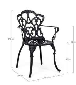 Best Bizzotto SEDIA IN ALLUMINIO ANTRACITE - VICTORIA