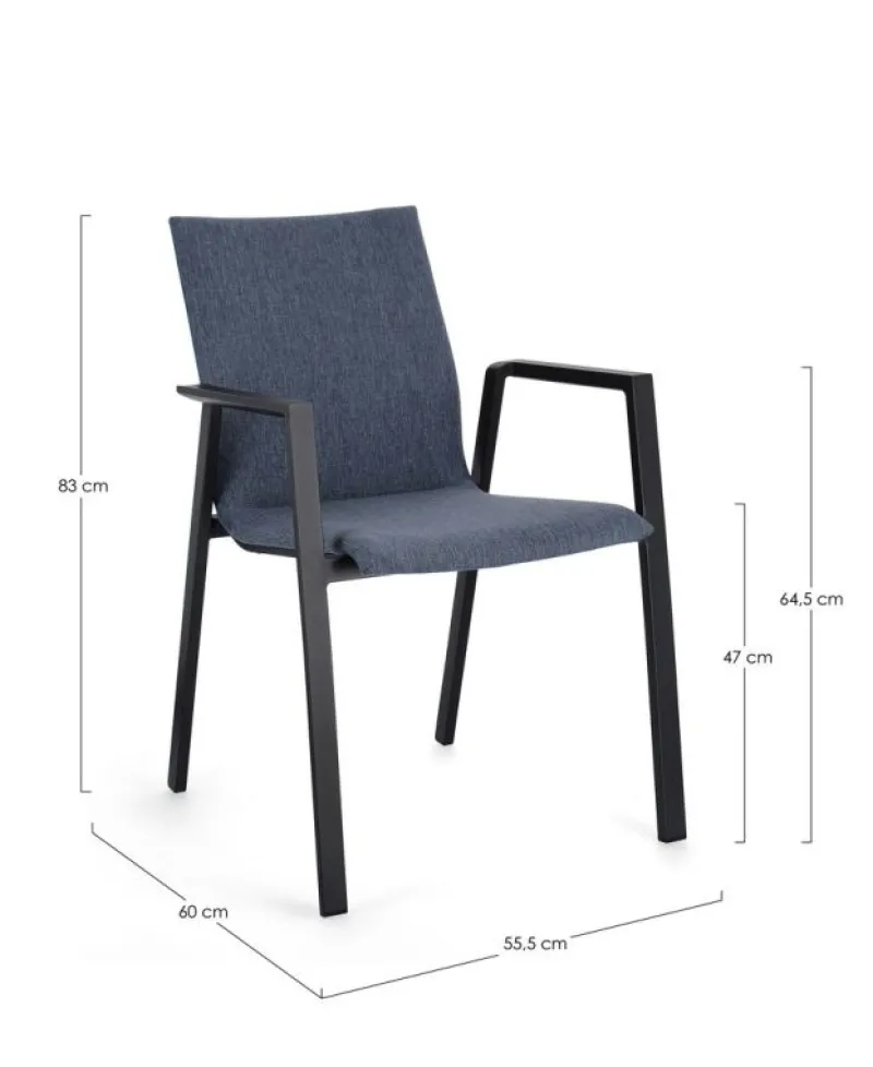 Best Bizzotto SEDIA IN ALLUMINIO DENIM JX55 - ODEON