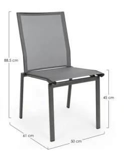 Sale Bizzotto SEDIA IN ALLUMINIO IMPILABILE ANTARCITE GK52 - CRUISE
