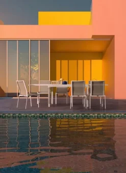 Online Bizzotto SEDIA IN ALLUMINIO IMPILABILE BIANCO/TORTORA GK50 - CRUISE