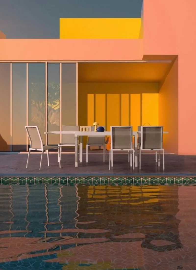 Online Bizzotto SEDIA IN ALLUMINIO IMPILABILE BIANCO/TORTORA GK50 - CRUISE